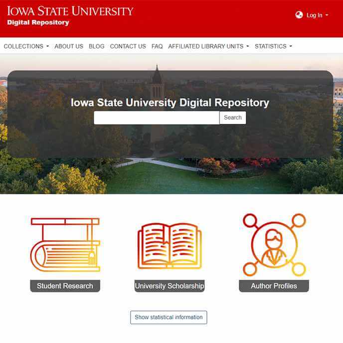 Homepage of the Iowa State University Digital Repository website